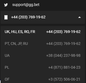 GGBet atbalsts